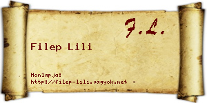 Filep Lili névjegykártya